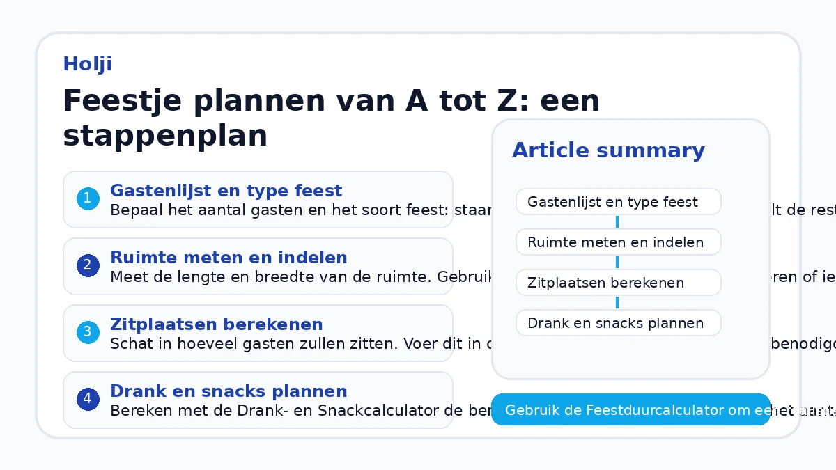 Feestje plannen van A tot Z: een stappenplan