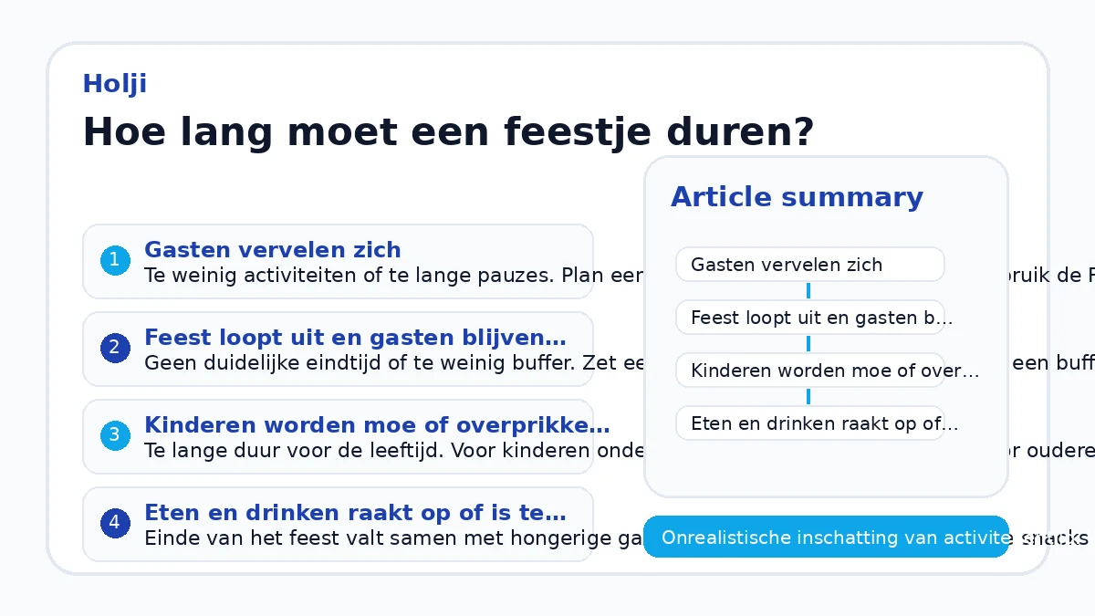 Hoe lang moet een feestje duren?