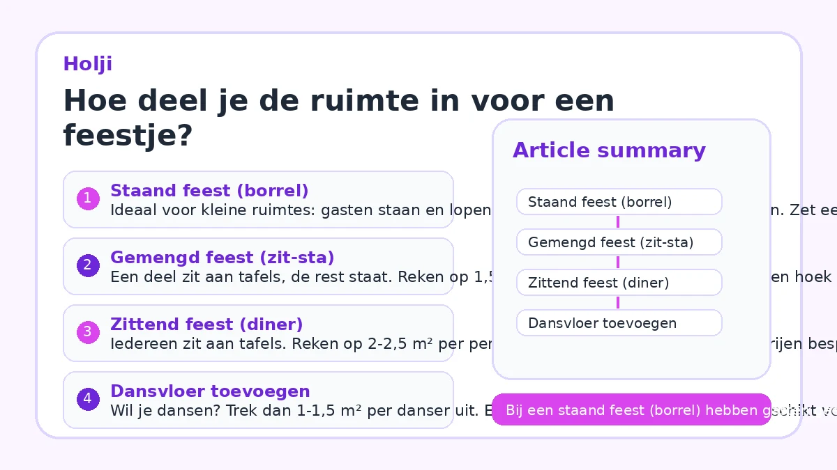 Hoe deel je de ruimte in voor een feestje?