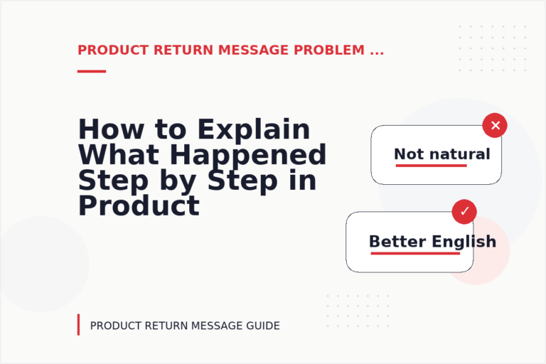 How to Explain What Happened Step by Step in Product Return Message English How to Explain What Happened Step by Step in Product Return Message English