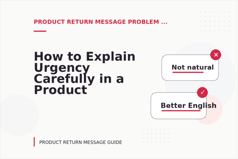 How to Explain Urgency Carefully in a Product Return Message